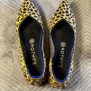 Rothy's Black and Yellow Leopard Flats- Women’s 8